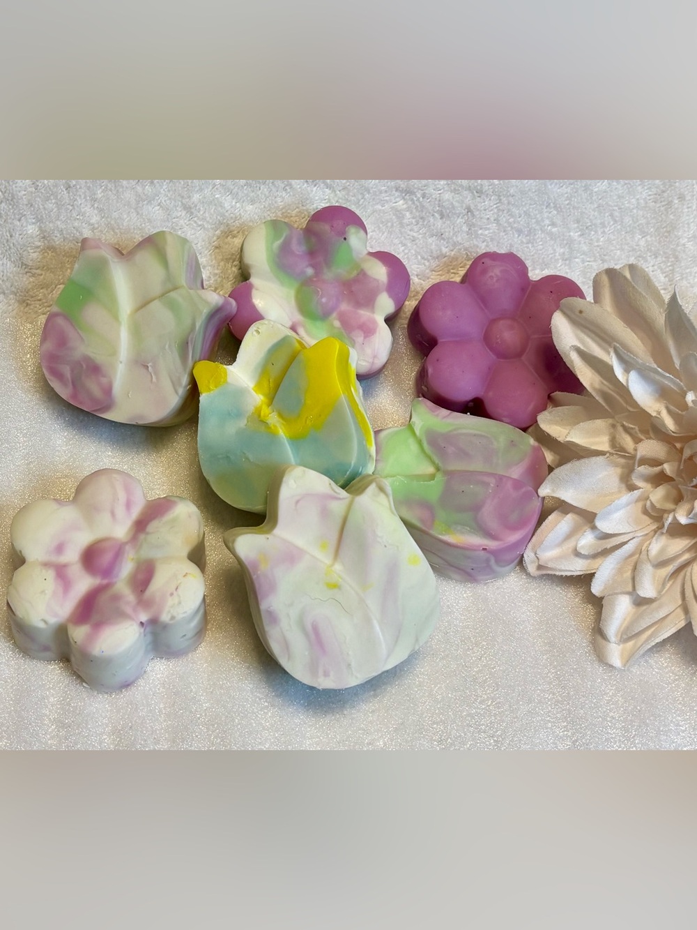 Hand crafted set of two artisan vegan guest-sized soaps.  Choose your designs. - Picture 3 of 5